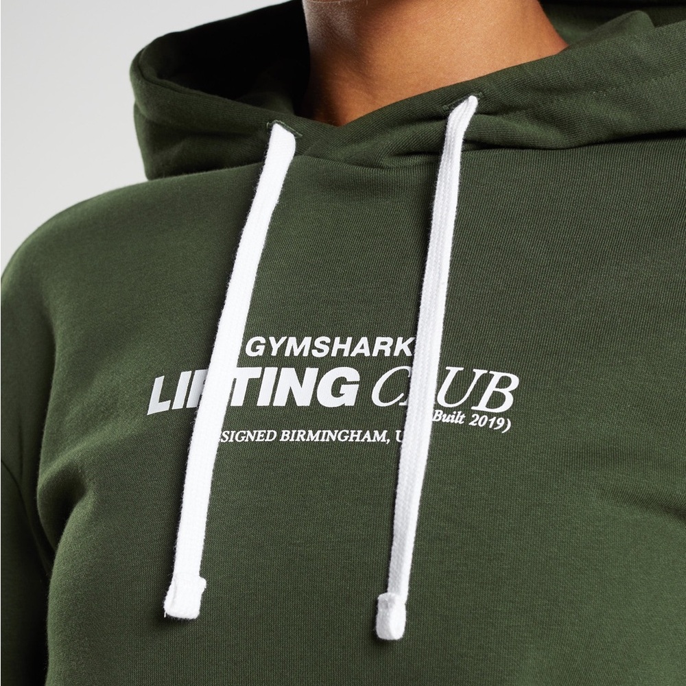 Gymshark Lifting Club Hoodie Women’s Small Green Sweatshirt Logo Oversized